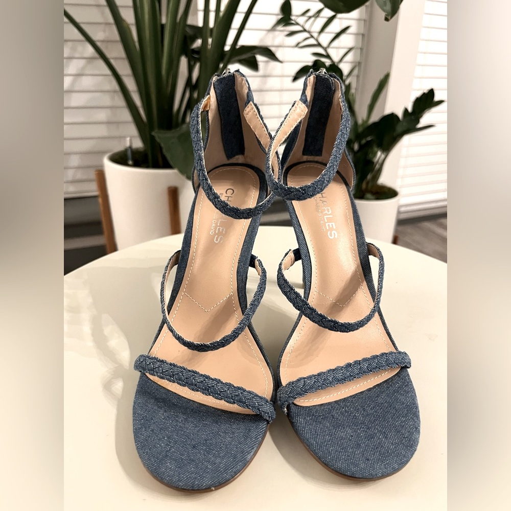 NWOT Charles David denim sandals
